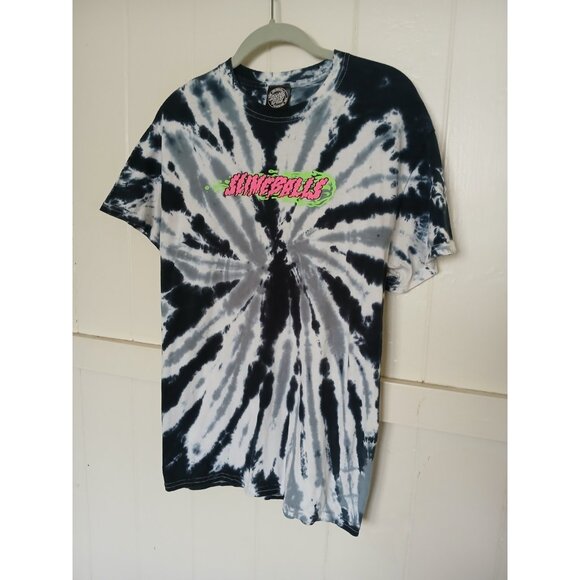 Santa Cruz T Shirt Slime Balls Graphic 2-sided Tie Dye Mens M Black White - Picture 4 of 14